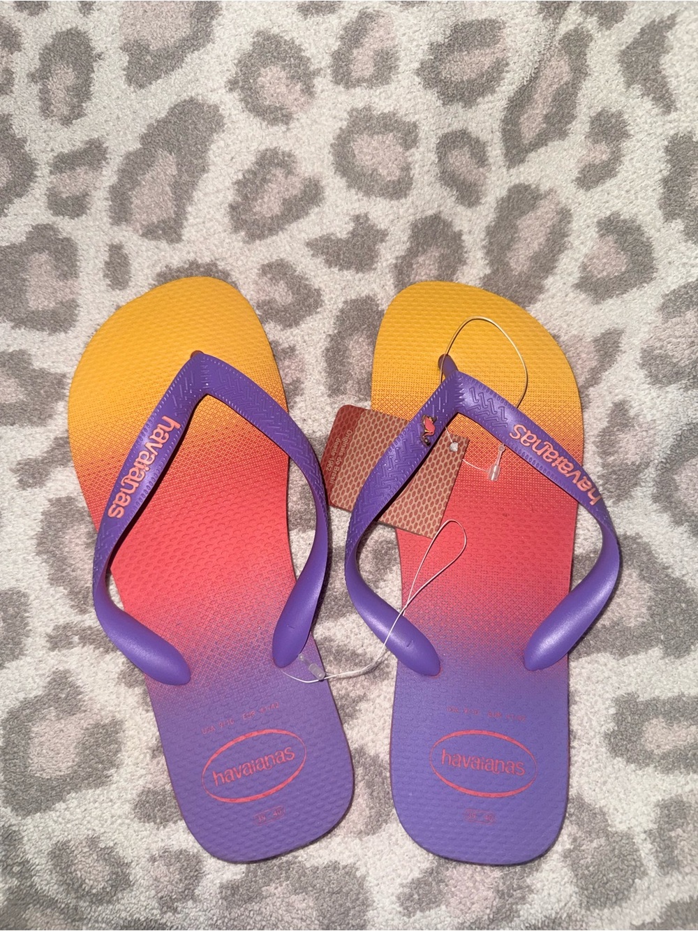 Havaianas Ombre Flip Flops in Purple, Coral & Yellow